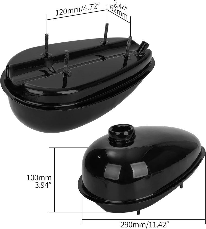 MTATCN 3L 0.79 Gallon Mini Bike Gas Tank Fuel Tank with Cap & Spark Plug & Petcock & Fuel Line & Fuel Filter for 2 stroke 49cc 60cc 66cc 80cc Engines Motorized Bicycle Motor Bikes - Image 2